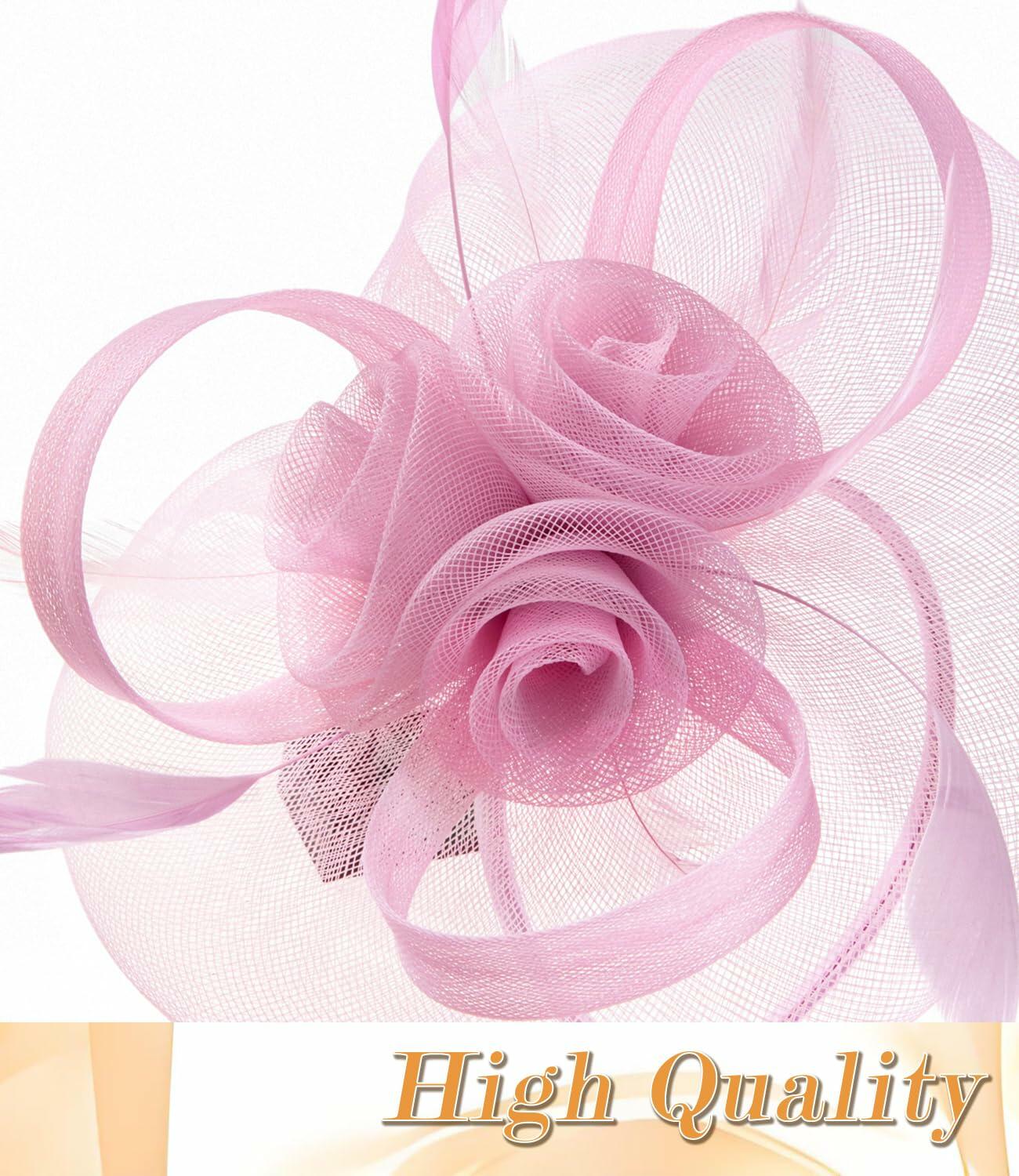 Unpifolov Fascinators Flower Mesh Feathers Headband White Floral Womens