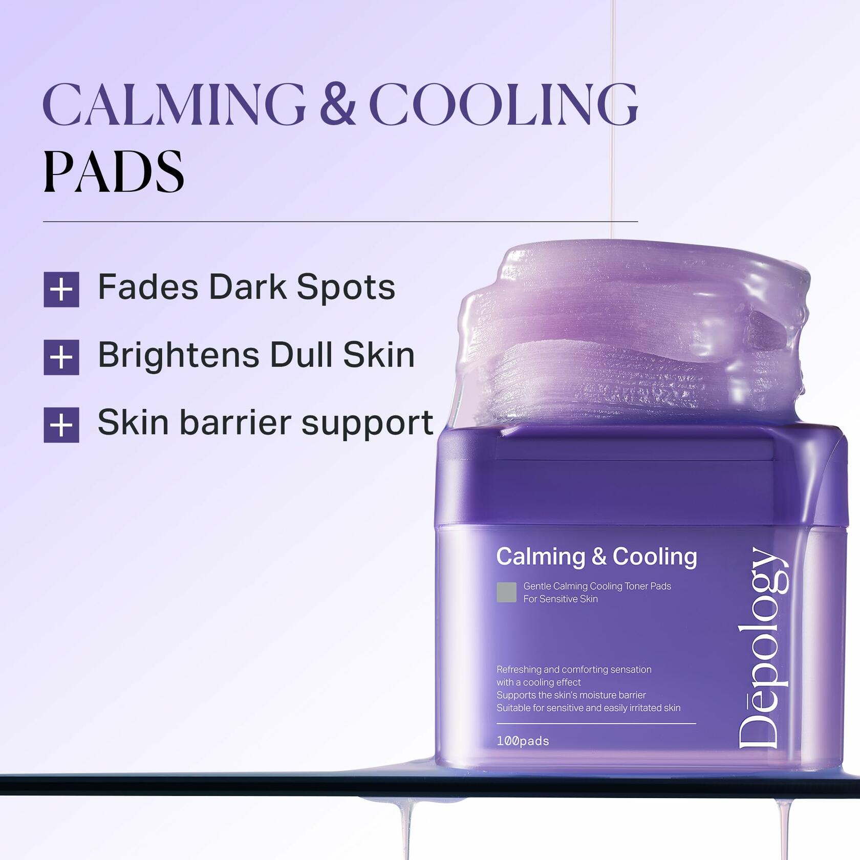 BestBy02/26 depology Blemish & Tone Toner Pads 100 Pads Sensitive Skin