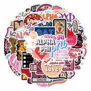 JRAOCCY 62Pcs Alpha PHI Cartoon Vinyl Waterproof Stickers Pack Gold