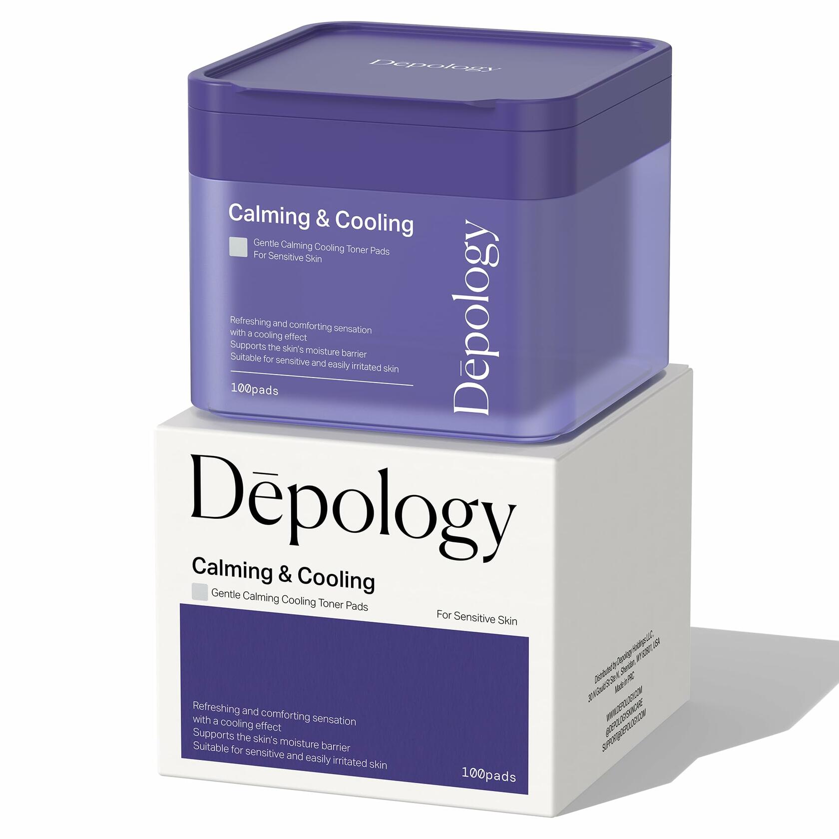 BestBy02/26 depology Blemish & Tone Toner Pads 100 Pads Sensitive Skin