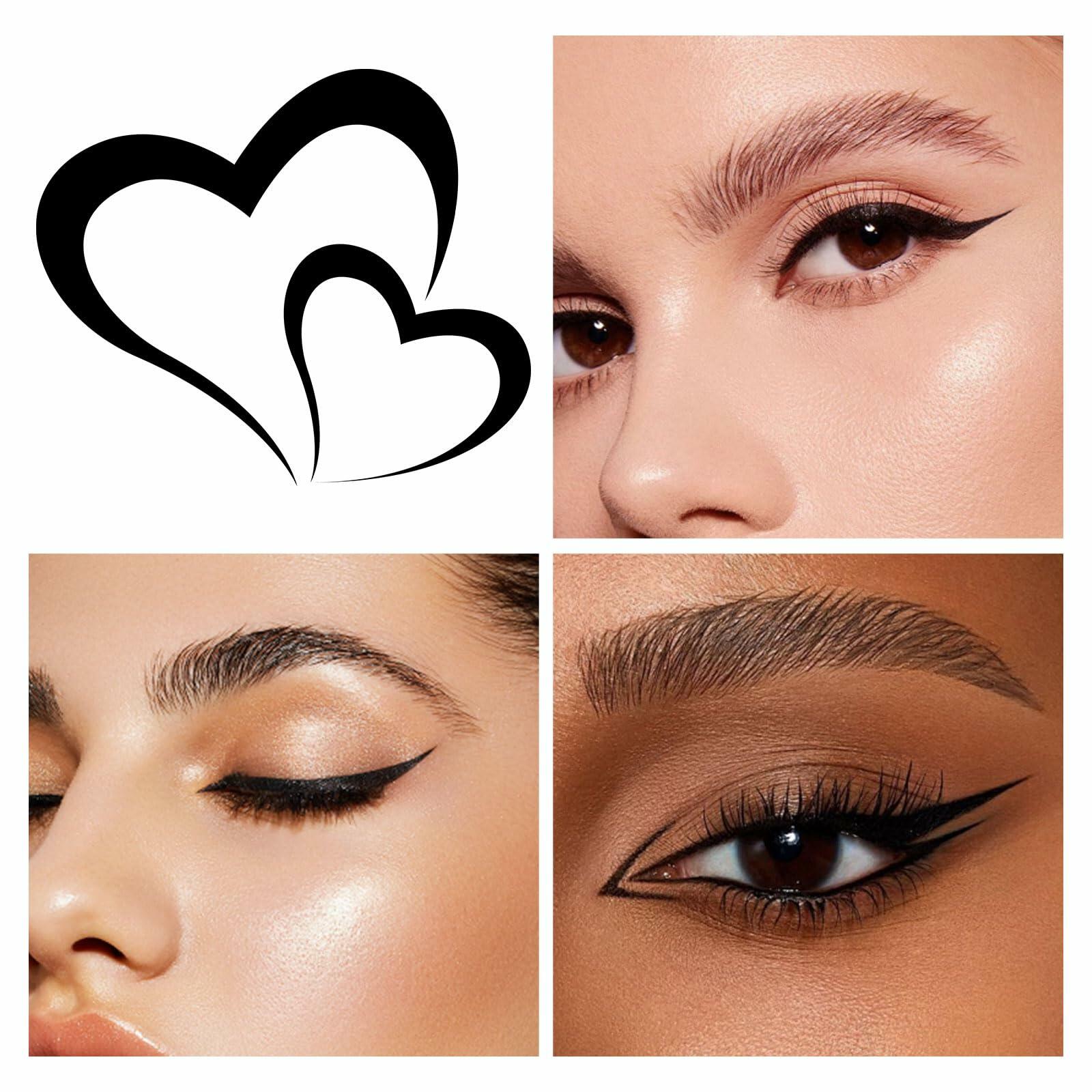 QueenDairy Waterproof Liquid Eyeliner Fine Brush Tip Jet Black 1 Fl Oz 01#