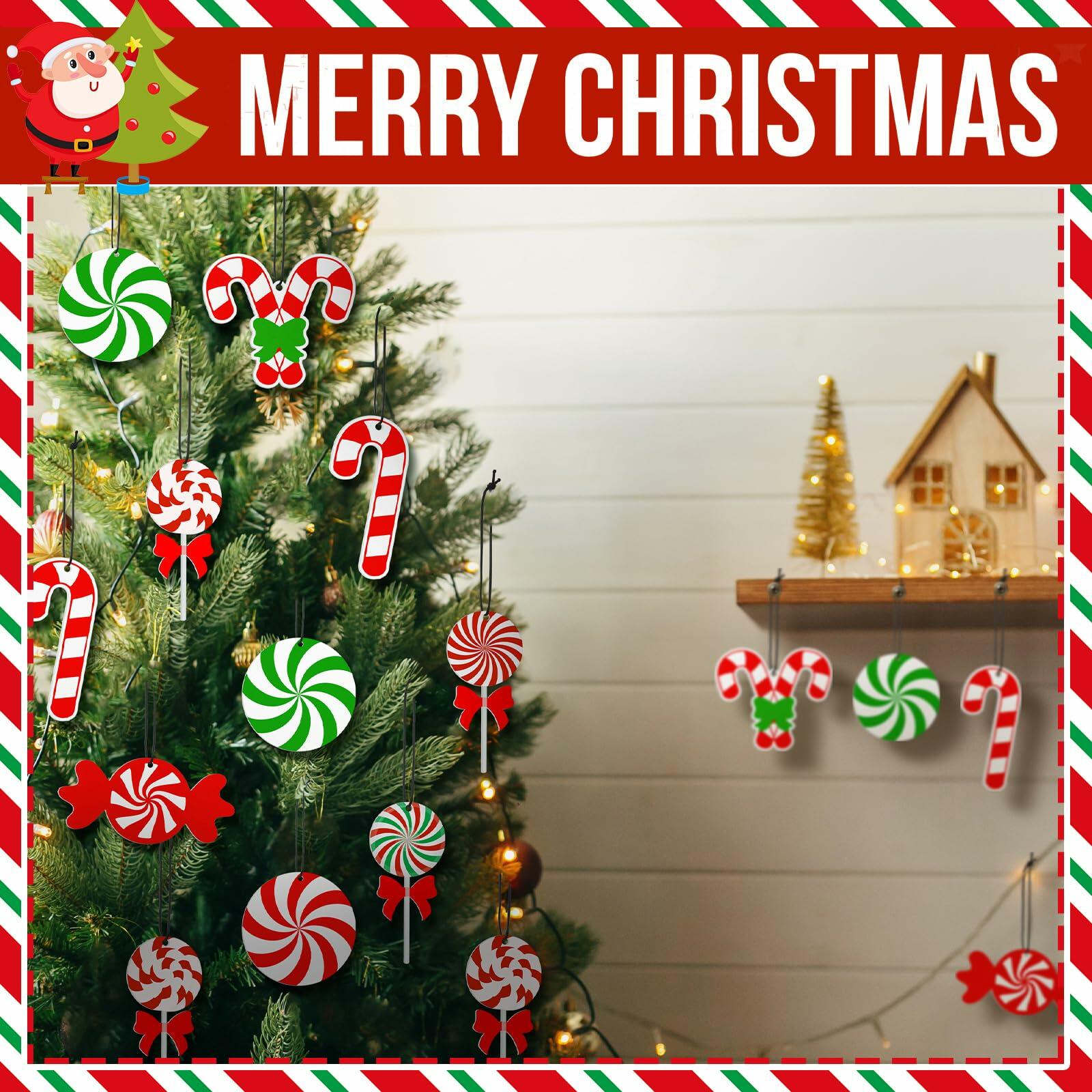 Soaoo Christmas Air Freshener Ornaments Peppermint Scent 24 Pcs Red Green White