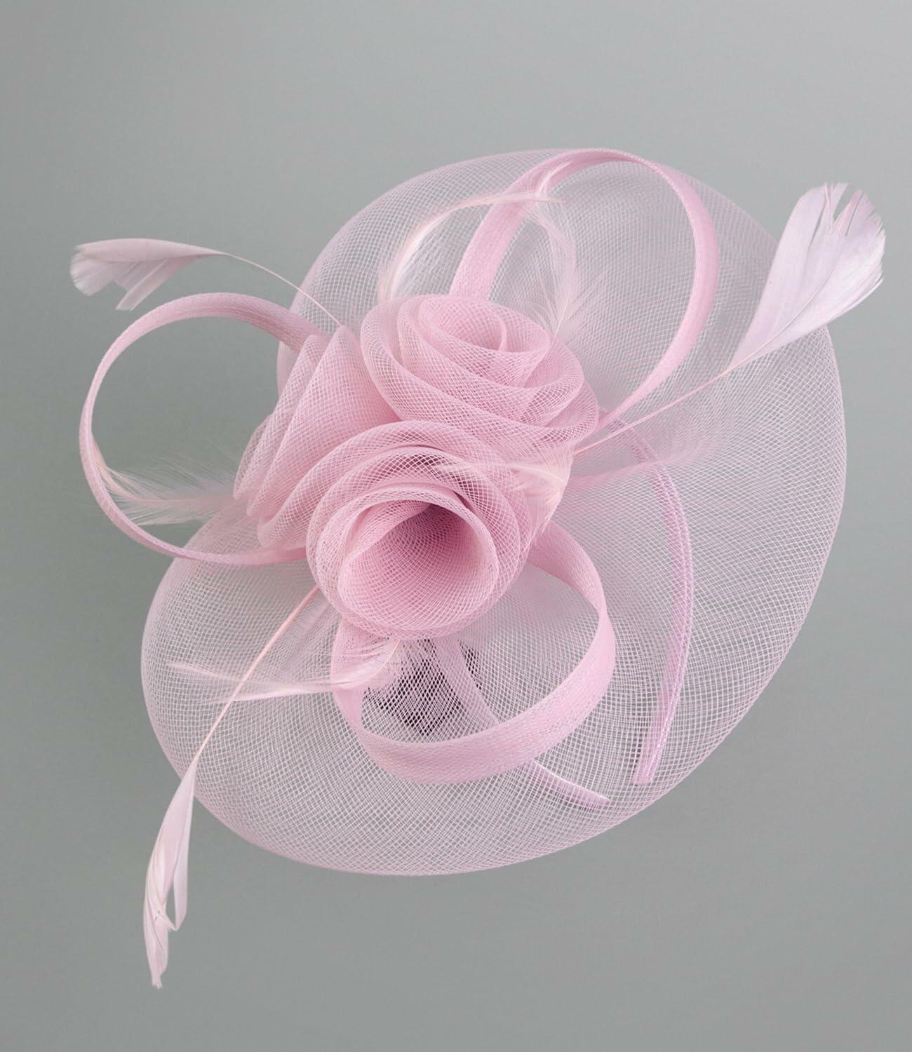 Unpifolov Fascinators Flower Mesh Feathers Headband White Floral Womens
