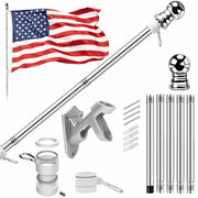 ZNNOPAX 3x5ft American Flag Pole Kit 5ft Stainless Steel Silver