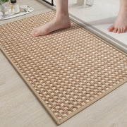 YDKGL Non Slip Bath Mat Braided Rubber Backing Brown 24x35 Polyester