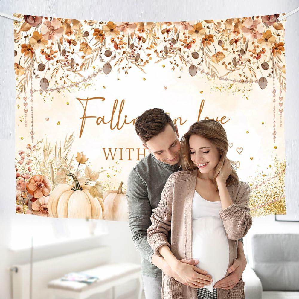MEHOFOND Wildflower Fall Baby Shower Banner 5.9x3.6ft Autumn Floral Decor