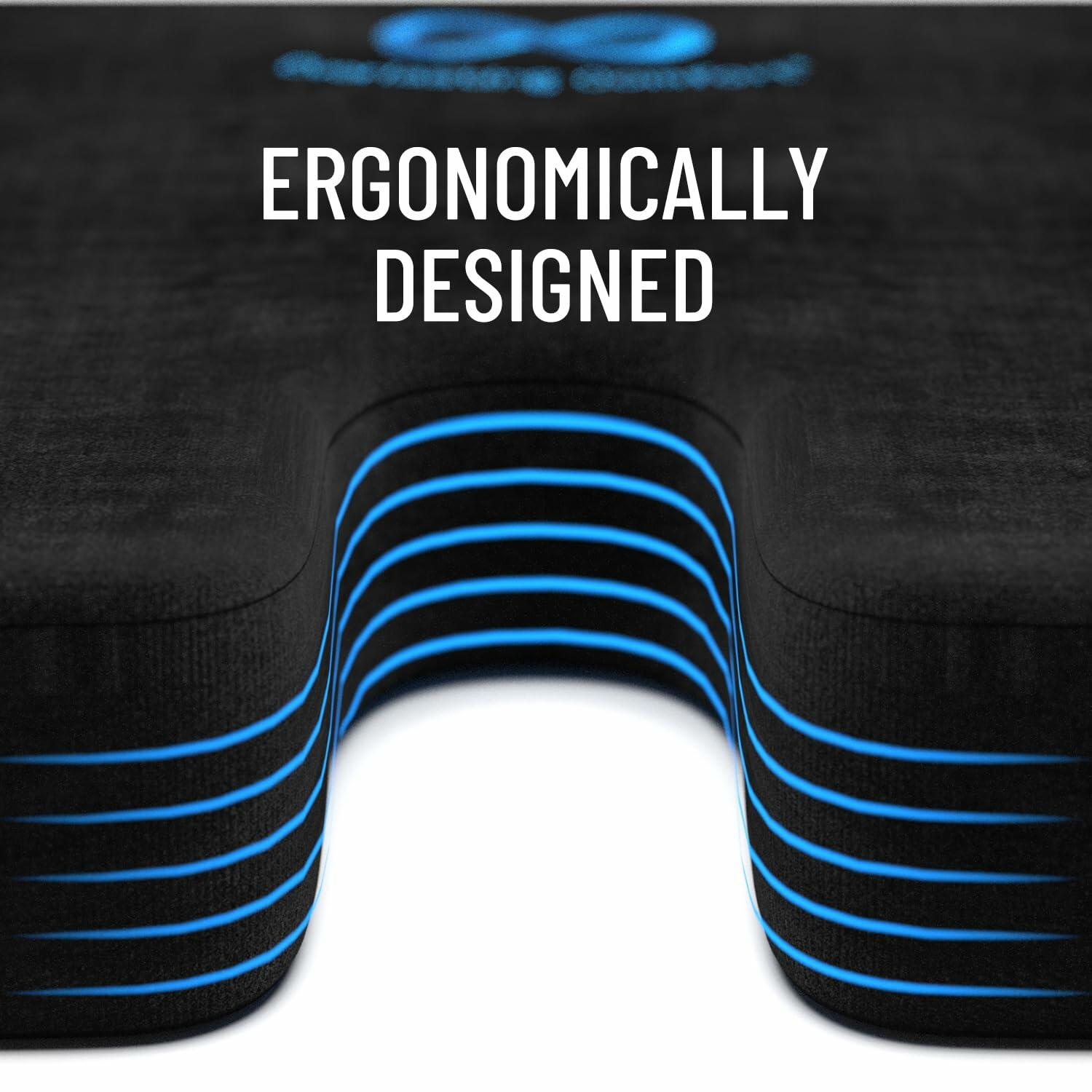 Everlasting Comfort Memory Foam Car Seat Cushion Tailbone Pain Relief Black
