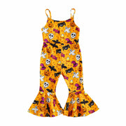 Guodeunh Toddler Girls Halloween Pumpkin Spider Romper Orange Size 4-5T