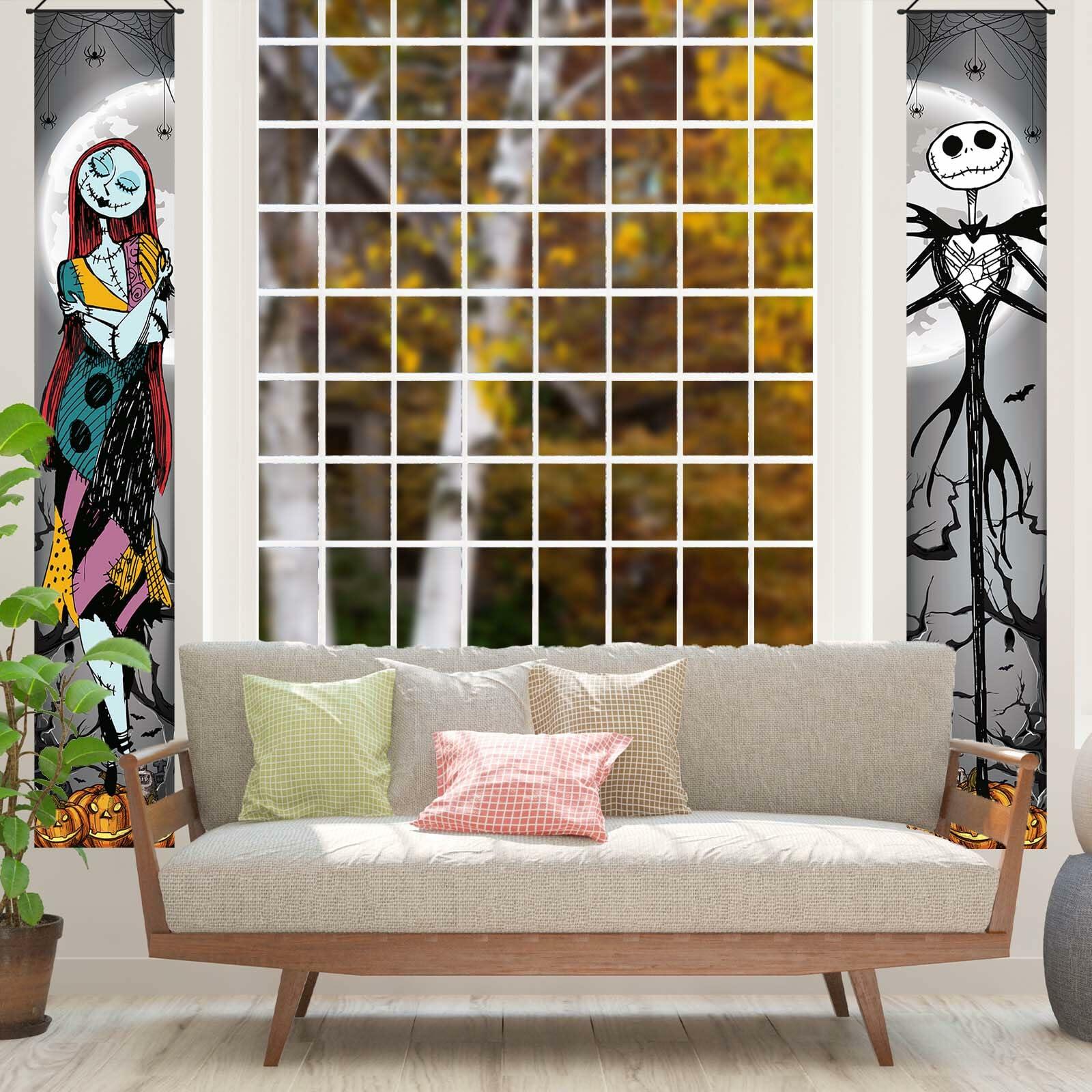 FARMNALL Halloween Porch Banner Spider Webs Outdoor Holiday Decor Black