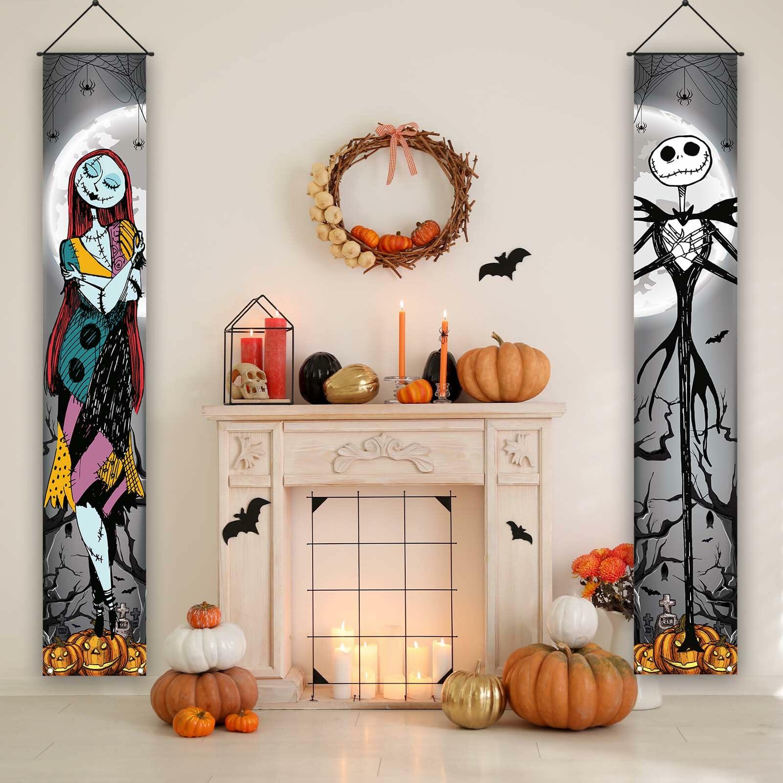 FARMNALL Halloween Porch Banner Spider Webs Outdoor Holiday Decor Black