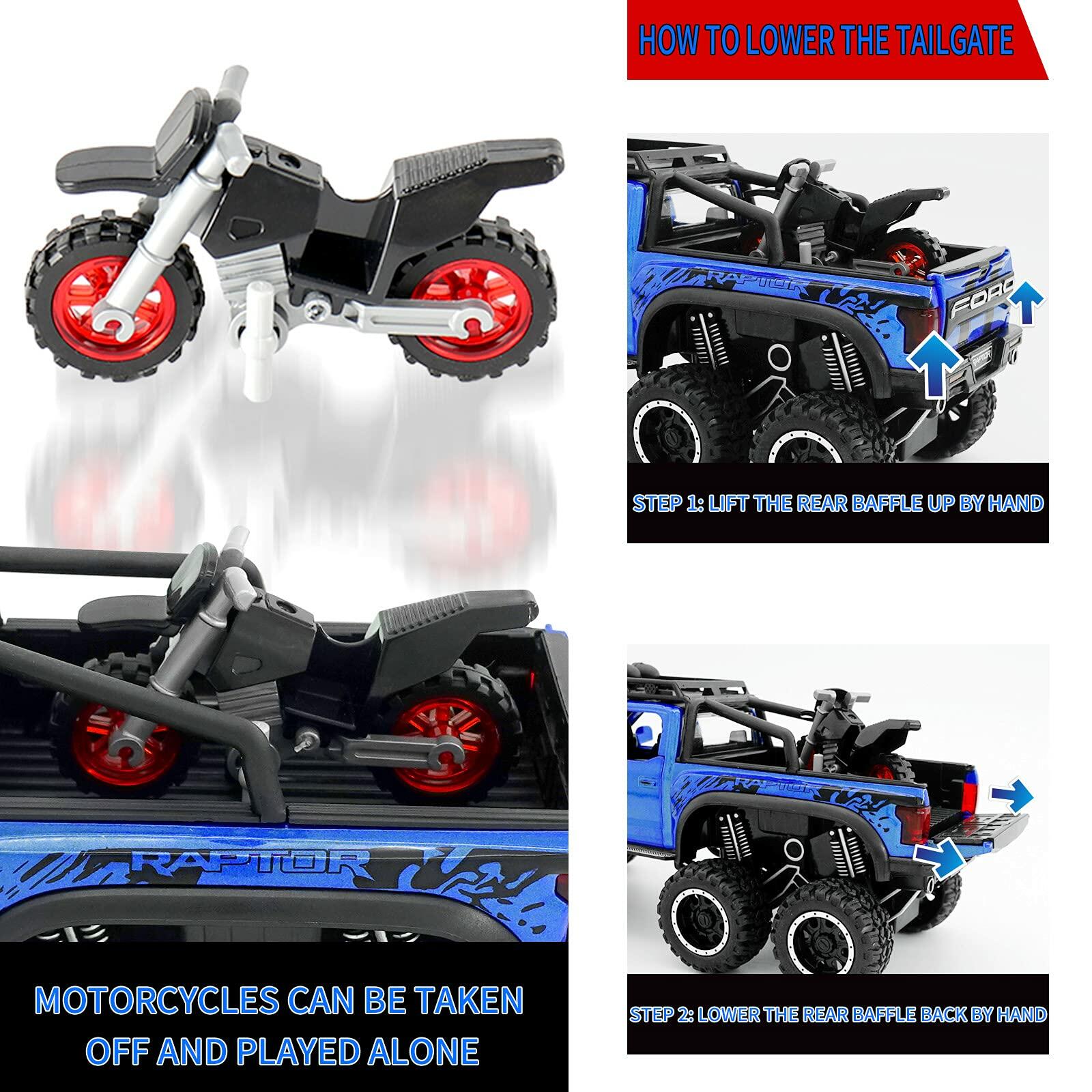Ming You Monster Trucks F150 Die-Cast Metal Toy Car Black 1/24 Scale Sound Light