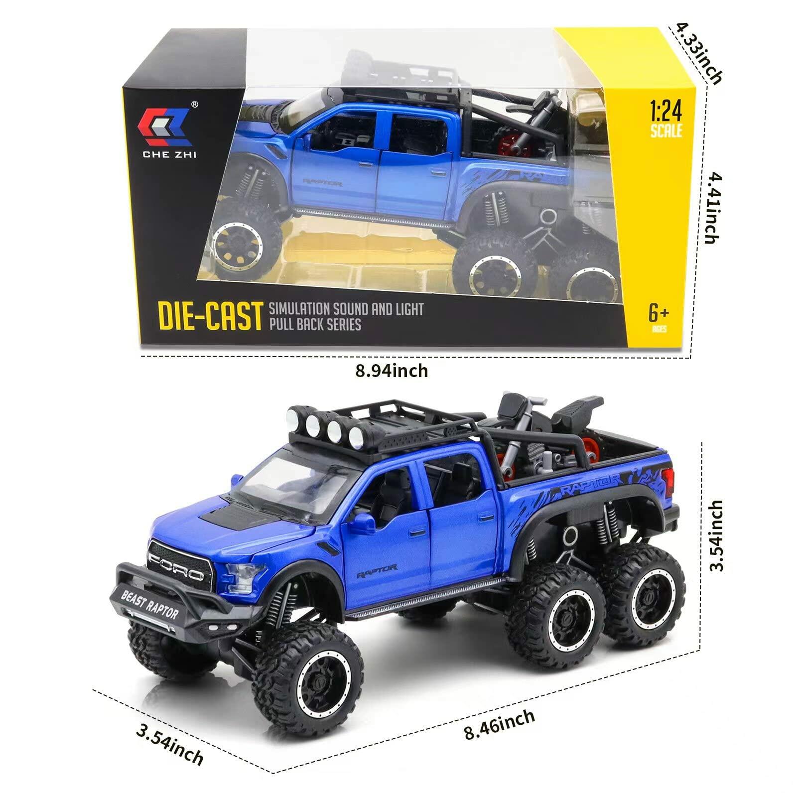 Ming You Monster Trucks F150 Die-Cast Metal Toy Car Black 1/24 Scale Sound Light