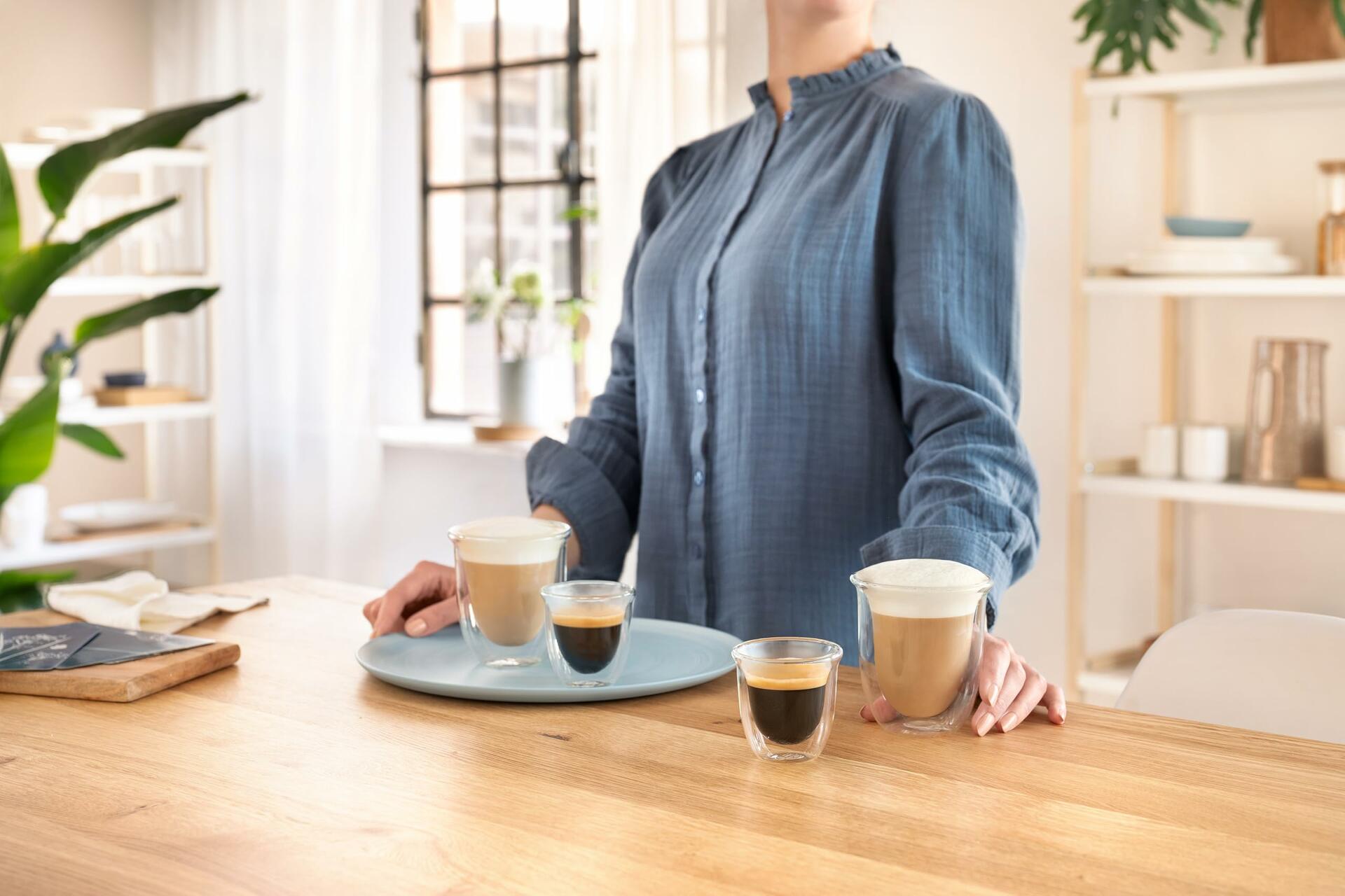 DeLonghi 3oz Espresso Double Wall Thermal Glasses Clear Set of 2