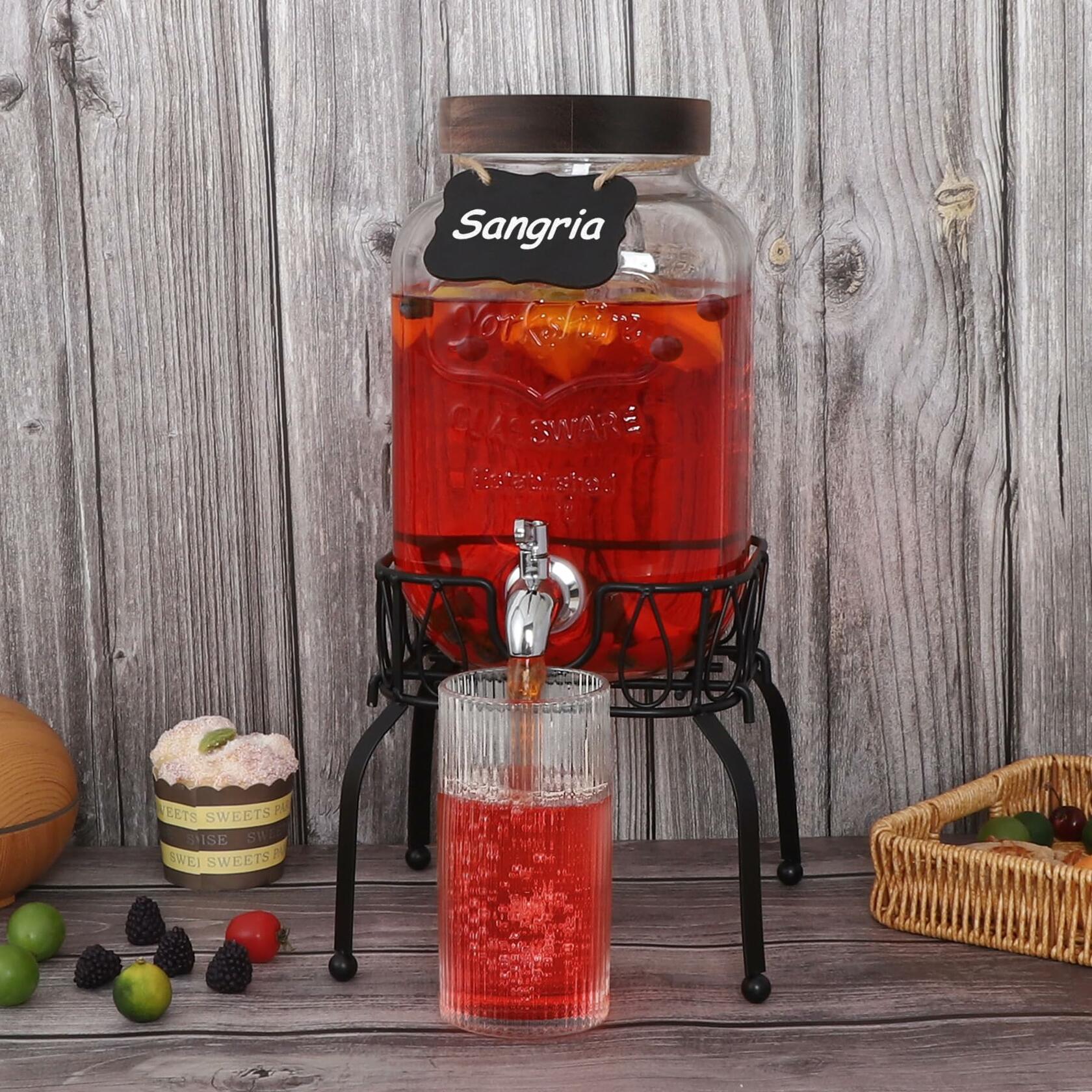 1 Gallon Drink Dispenser with Spigot 18/8 Stainless Steel Airtight Leakproof