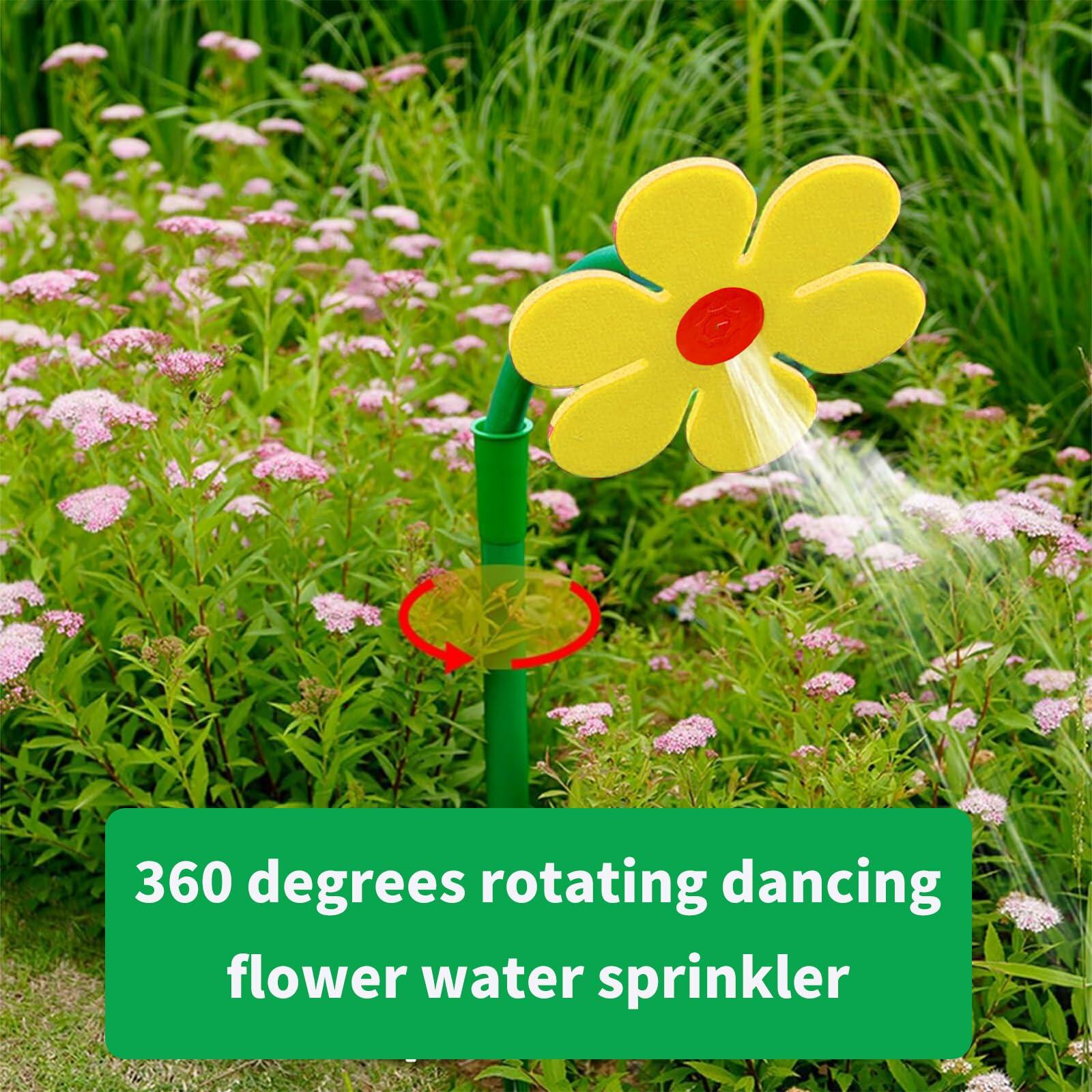 CUTENNIOU Crazy Daisy Dancing Flower Lawn Sprinkler Yellow Plastic