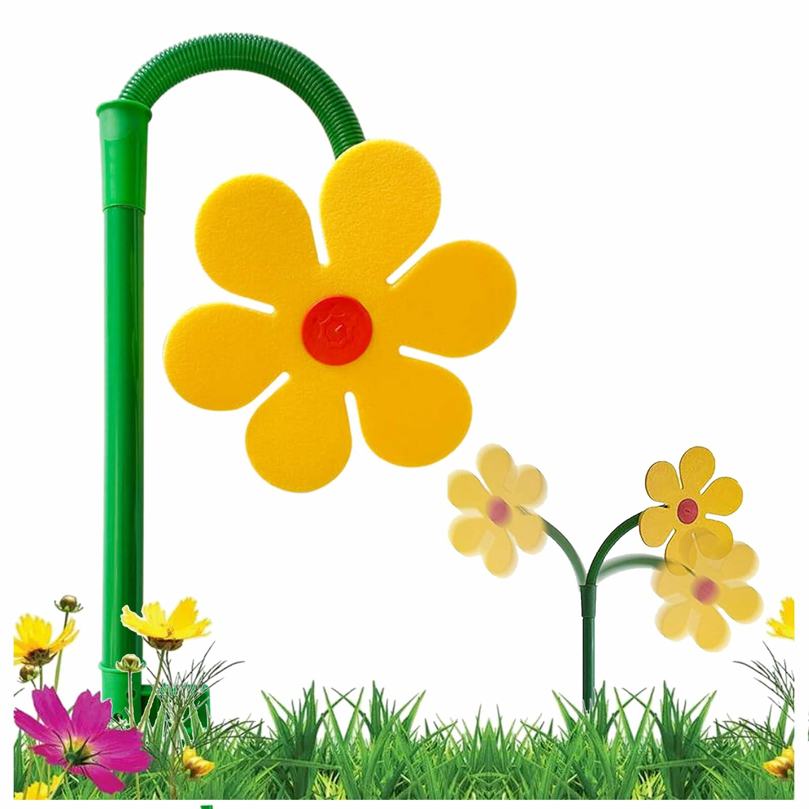 CUTENNIOU Crazy Daisy Dancing Flower Lawn Sprinkler Yellow Plastic