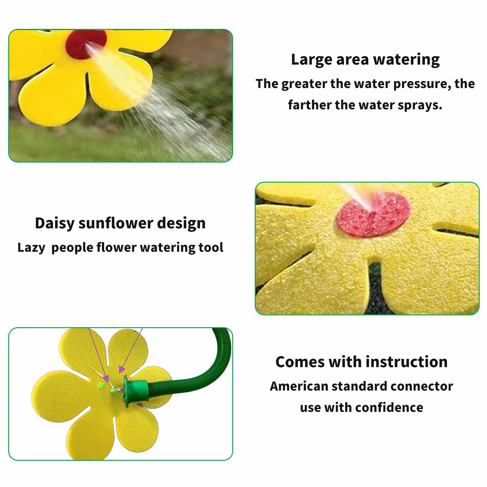 CUTENNIOU Crazy Daisy Dancing Flower Lawn Sprinkler Yellow Plastic