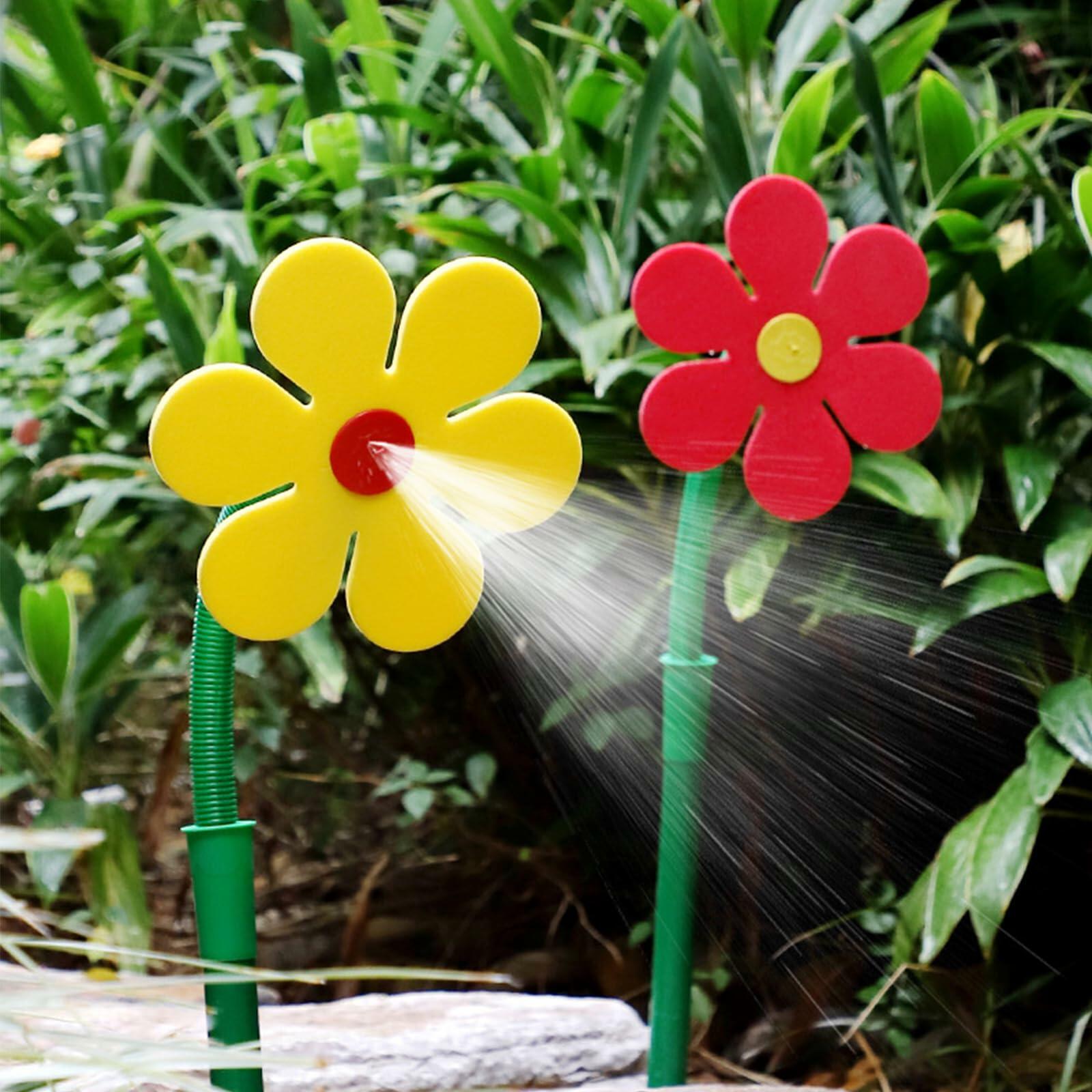 CUTENNIOU Crazy Daisy Dancing Flower Lawn Sprinkler Yellow Plastic