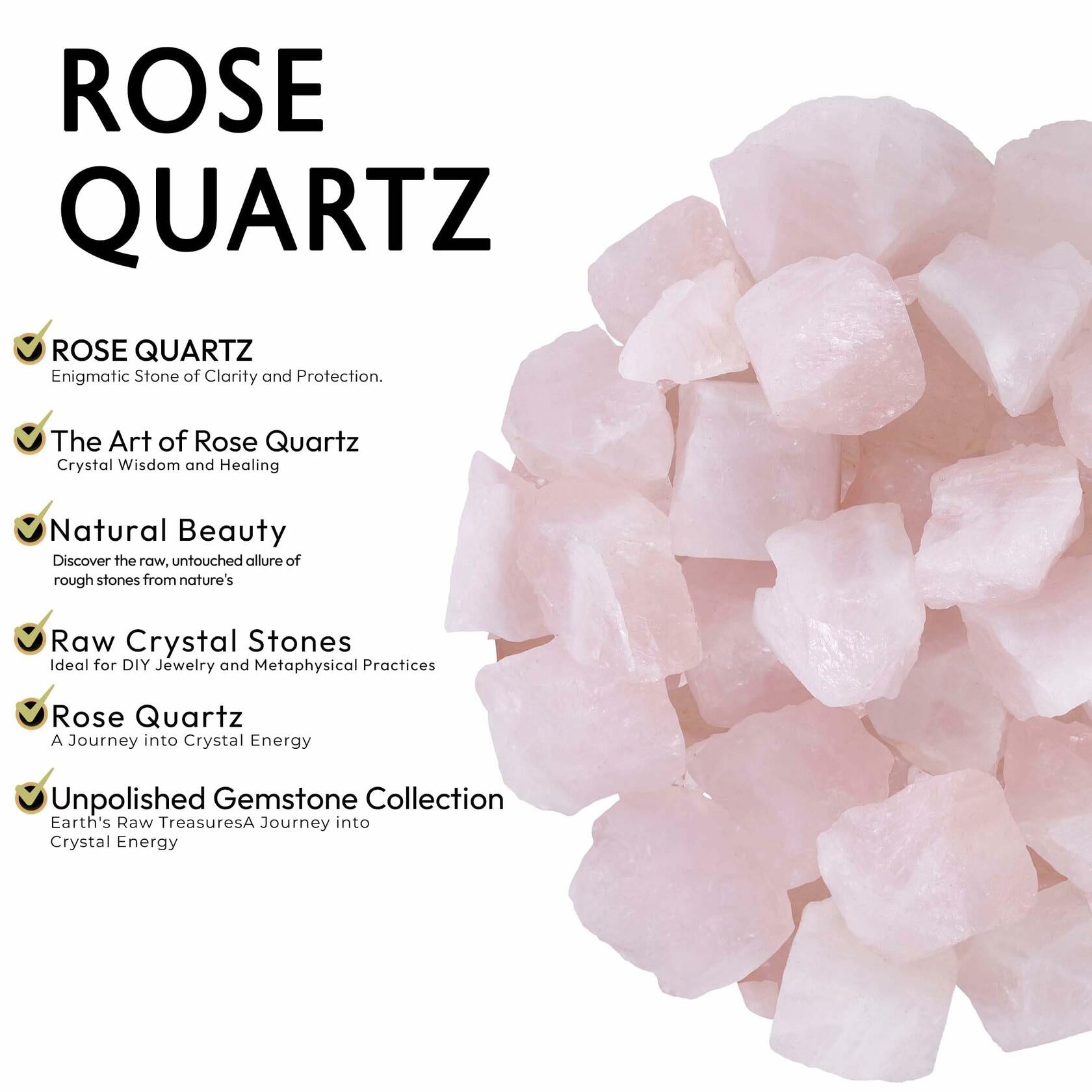 Rose Quartz Raw Healing Stones 1/2lb Pink Rough Crystals Bulk