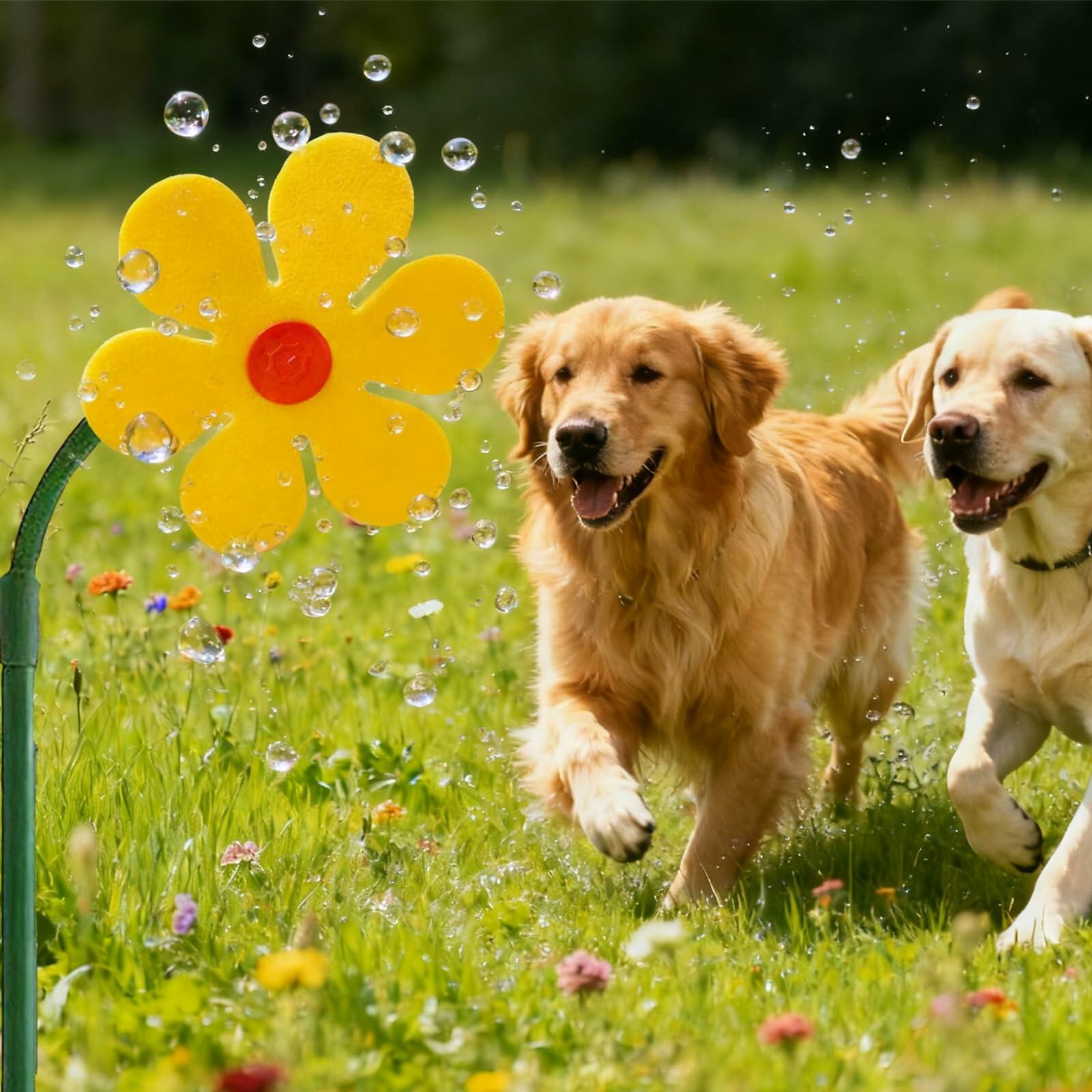 CUTENNIOU Crazy Daisy Dancing Flower Lawn Sprinkler Yellow Plastic