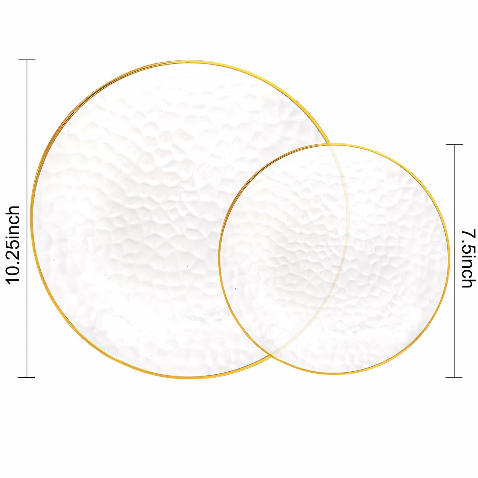 Rubtlamp 60Pcs Clear Plastic Plates Gold Rim Heavy-duty 30 Dessert 30 Dinner
