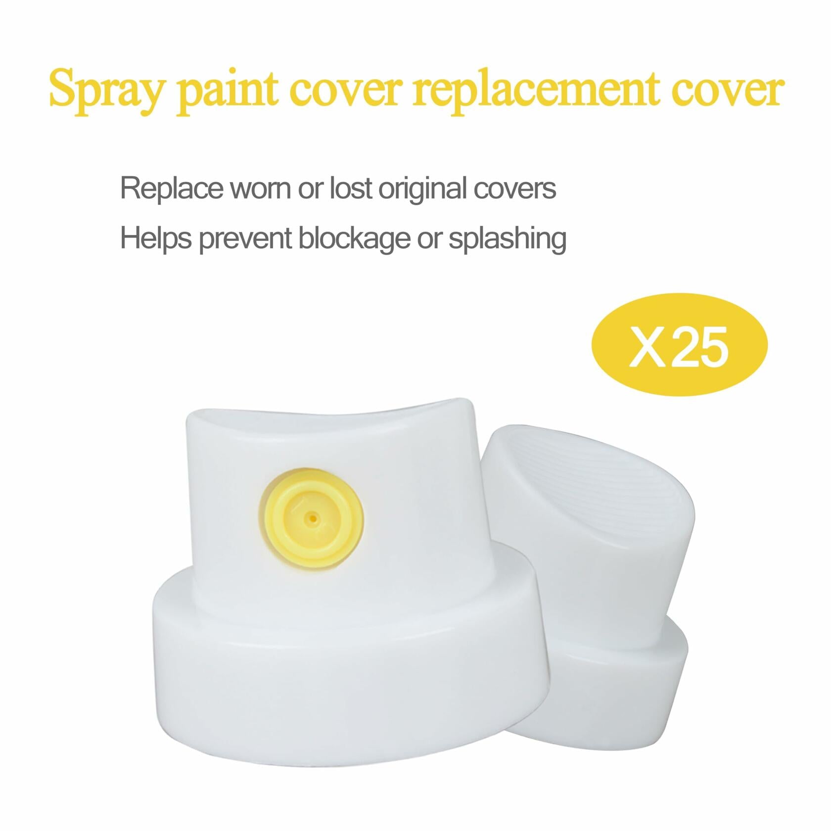 Rawolp Spray Paint Caps Replacement Aerosol Can White 25pcs
