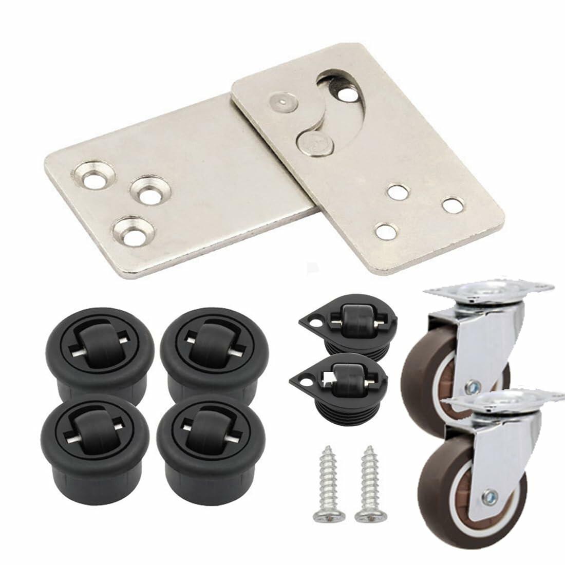 HOWHY 90° Rotating Table Hinges for L-Shaped Cabinets, Left Open, Black