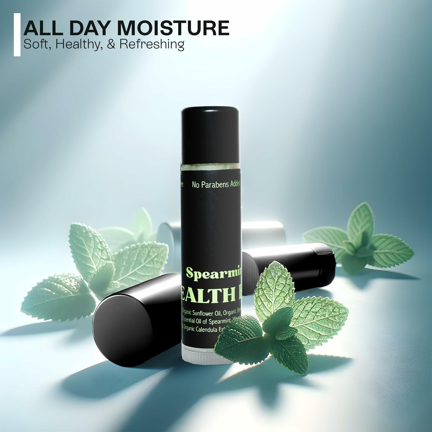 Stealth Balms Men's Organic Mint Lip Balm SPF 15 3 Pack Spearmint Peppermint