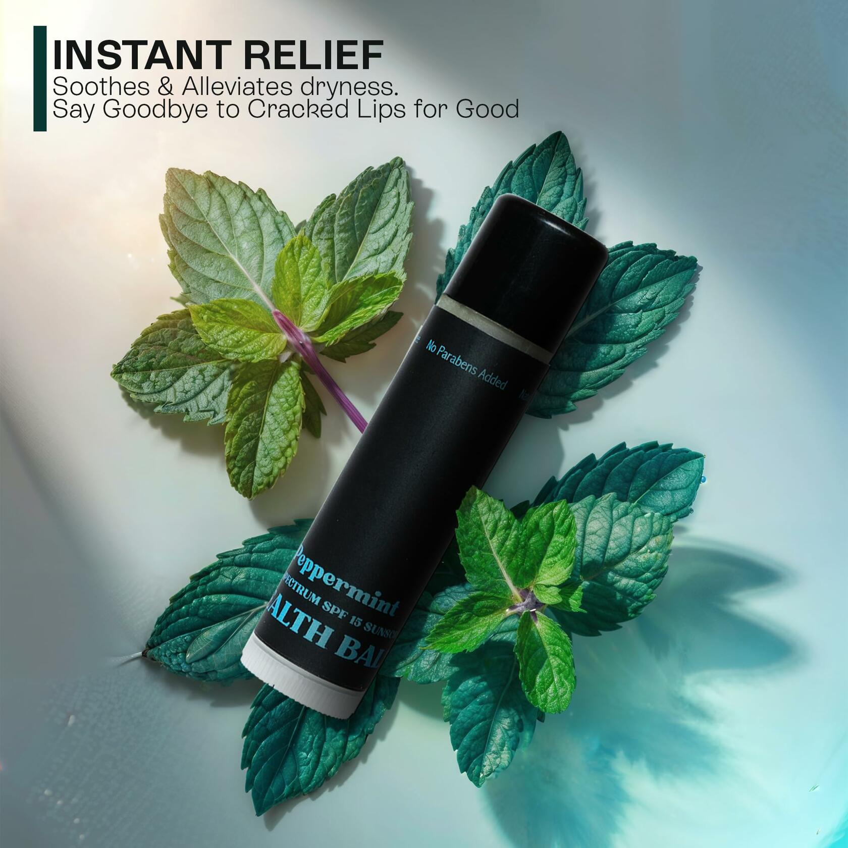 Stealth Balms Men's Organic Mint Lip Balm SPF 15 3 Pack Spearmint Peppermint