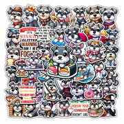 BIGZORO Schnauzer Dog Stickers Pack 50 PCS Waterproof Vinyl Decals