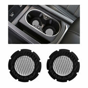Dickno Car Cup Holder Inserts 2 Pack 2.75in Carbon Fiber Non Slip Silver