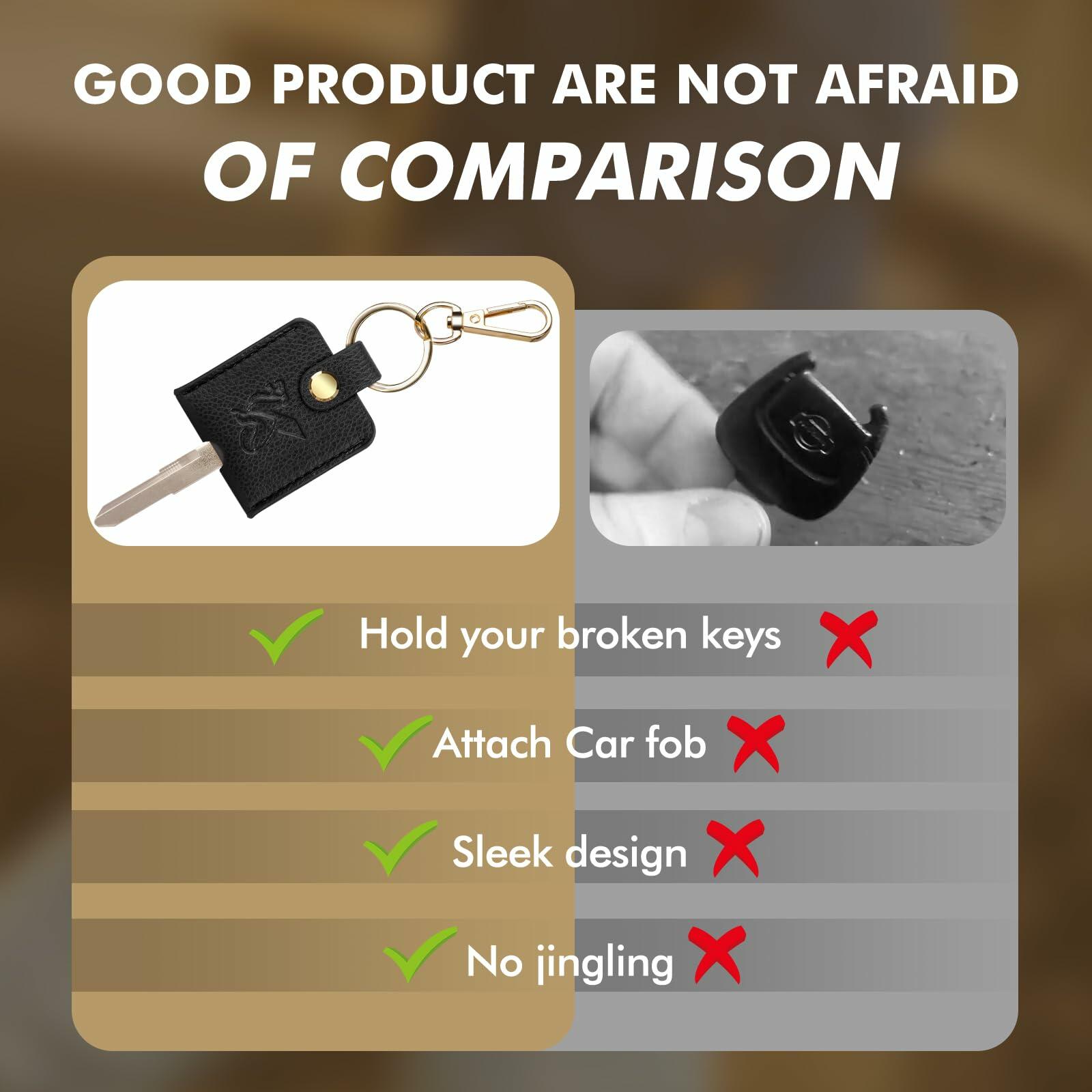KARENSKEYS Leather Car Key Cover Sleeve 2pcs Key Loop Replacement