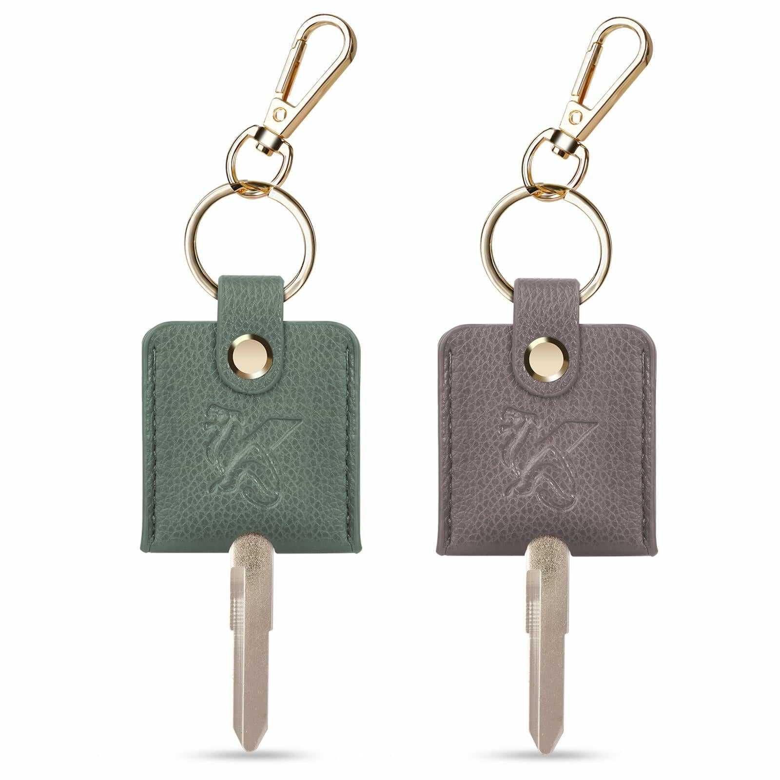 KARENSKEYS Leather Car Key Cover Sleeve 2pcs Key Loop Replacement