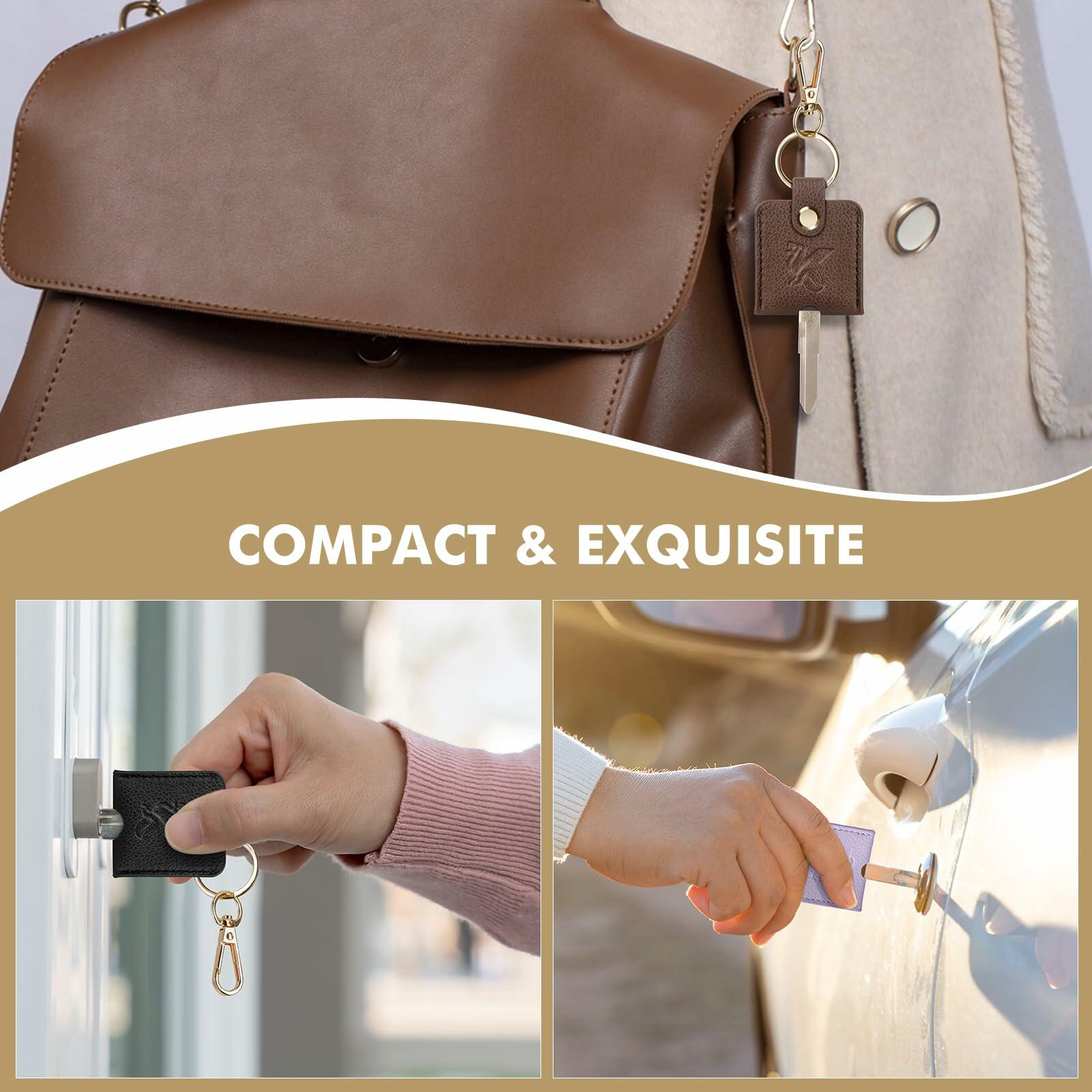 KARENSKEYS Leather Car Key Cover Sleeve 2pcs Key Loop Replacement