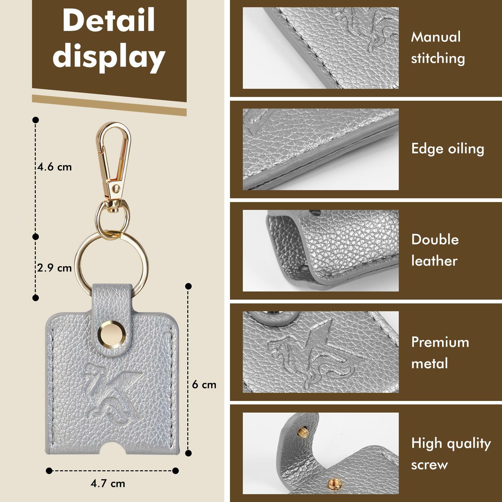KARENSKEYS Leather Car Key Cover Sleeve 2pcs Key Loop Replacement