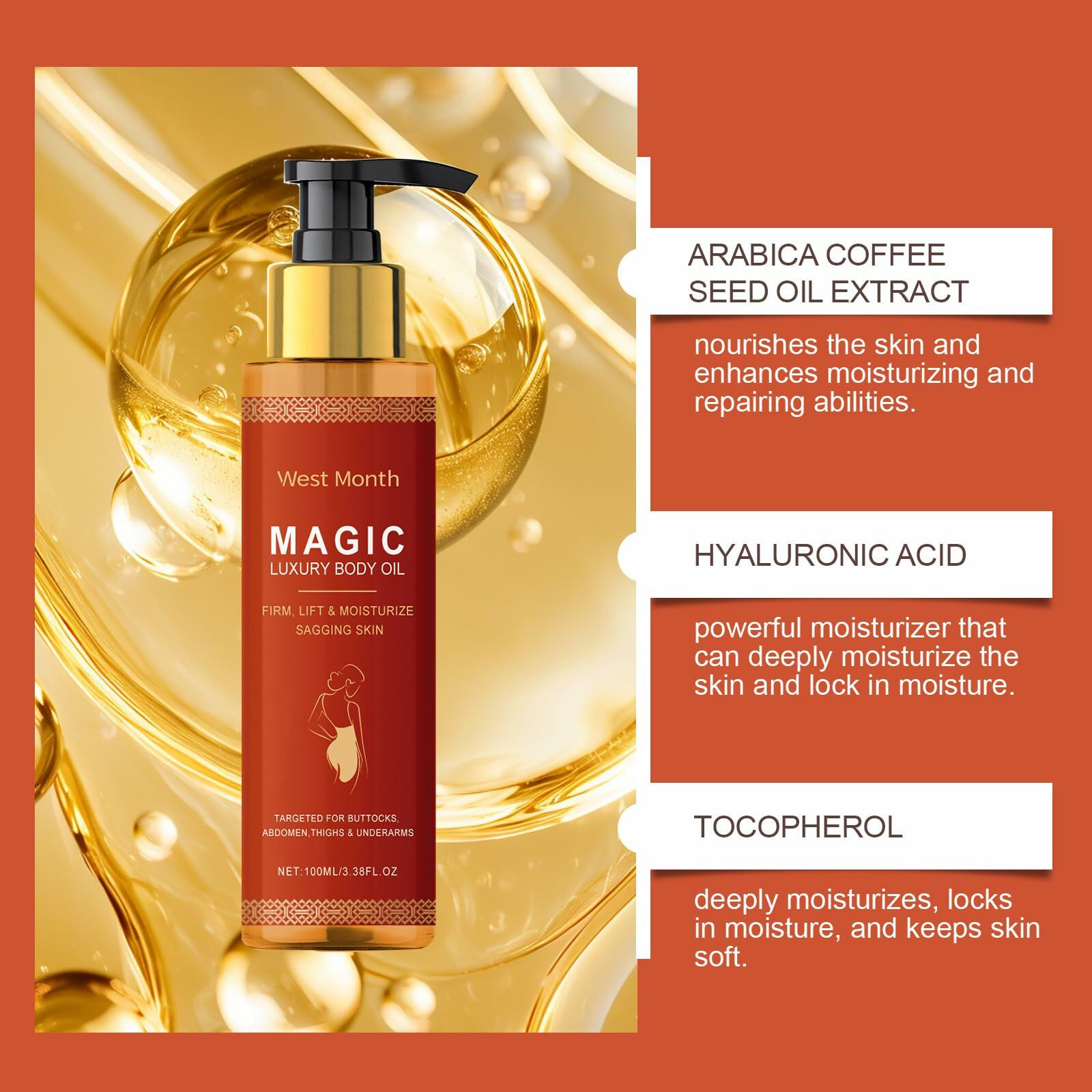 PAQIMAN Magic Body Firming Oil Hydrating Skin Care with Vitamin E