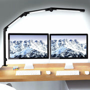 vimeepro LED Desk Lamp Clamp Flexible Arm 3 Light Sources 4 Color Modes Black