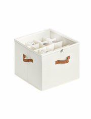 StorageWorks Shoe Organizer Closet 16 Pairs Adjustable Dividers Clear Lid Beige