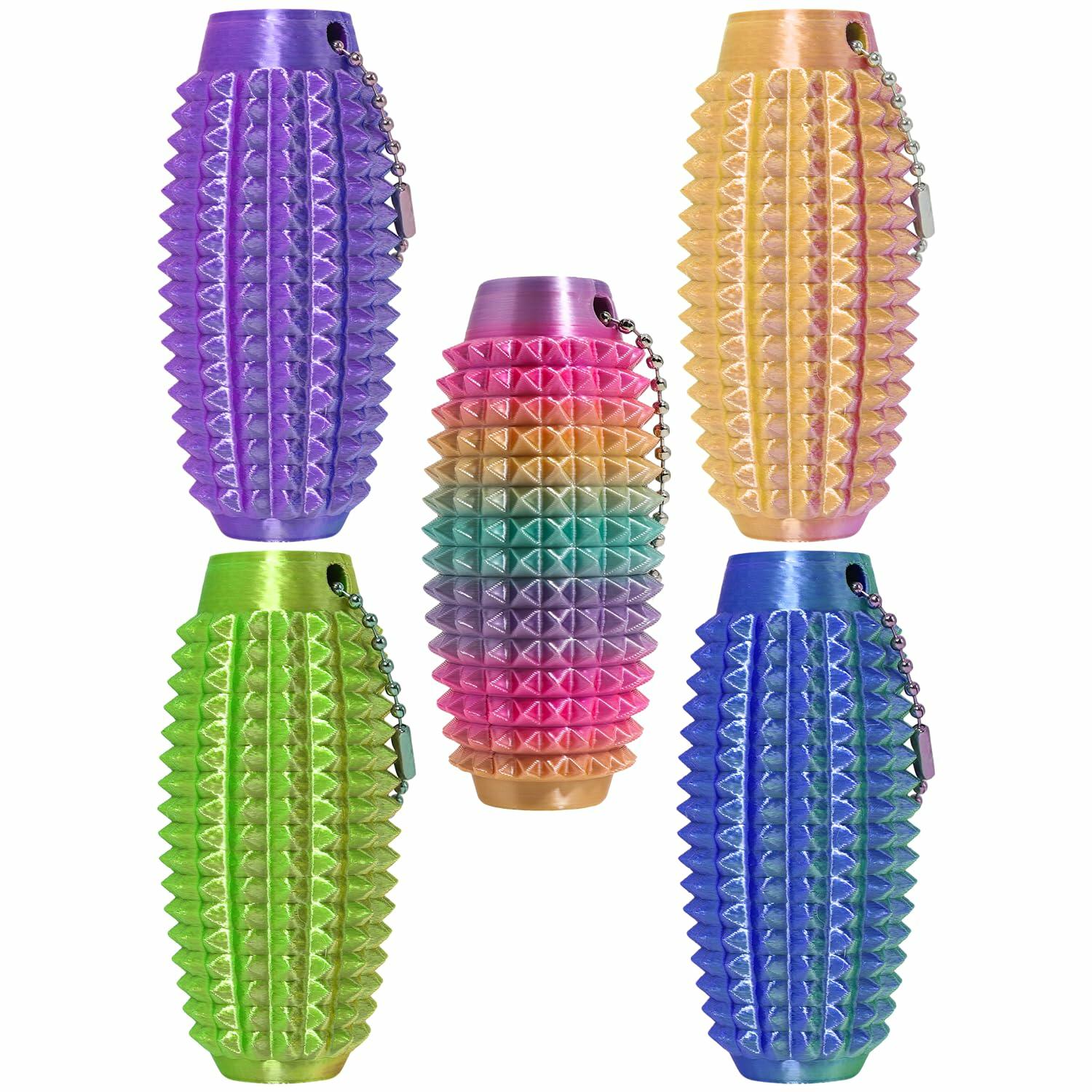 Generic Little Ouchies Pain Stim Fidget Keychain 3D Printed Hard Spiky 5Pc