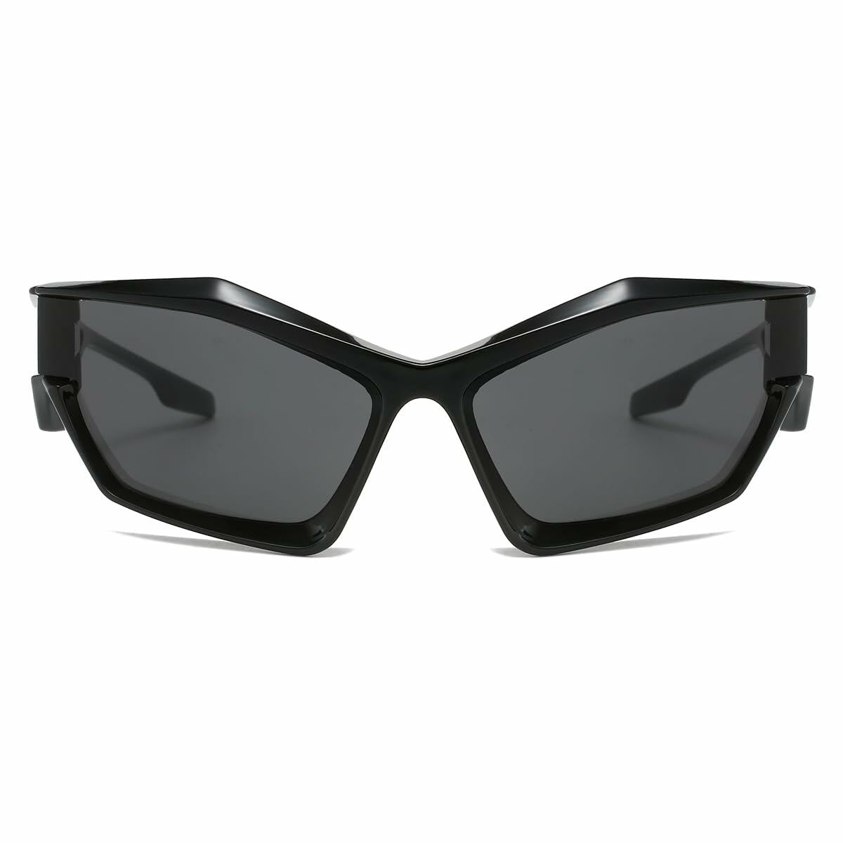 NIDOVIX Wrap Around Cat Eye Sunglasses UV400 Black/Grey Womens