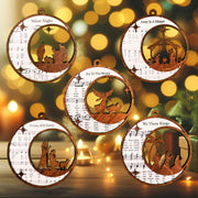 SOLMAYCO Christmas Nativity Ornaments Set of 5 Wooden Religious Decorations