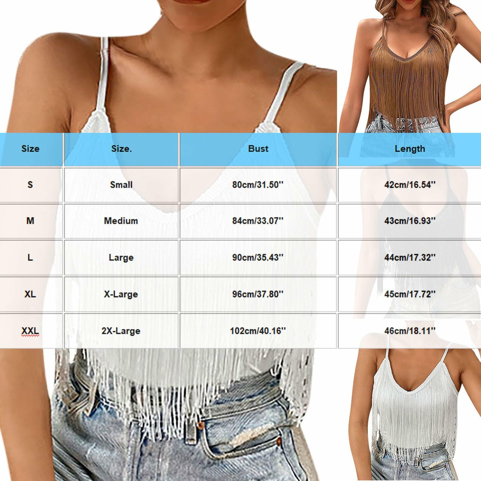 Generic Western Cowgirl Fringe Tassel Hem Boho Camisole Coffee Size M