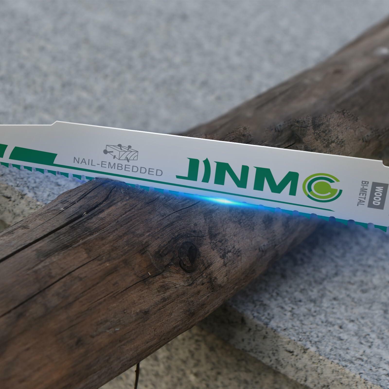 jinmg 9in 5TPI M42 Bi-Metal Reciprocating Saw Blades Green 9 Pack