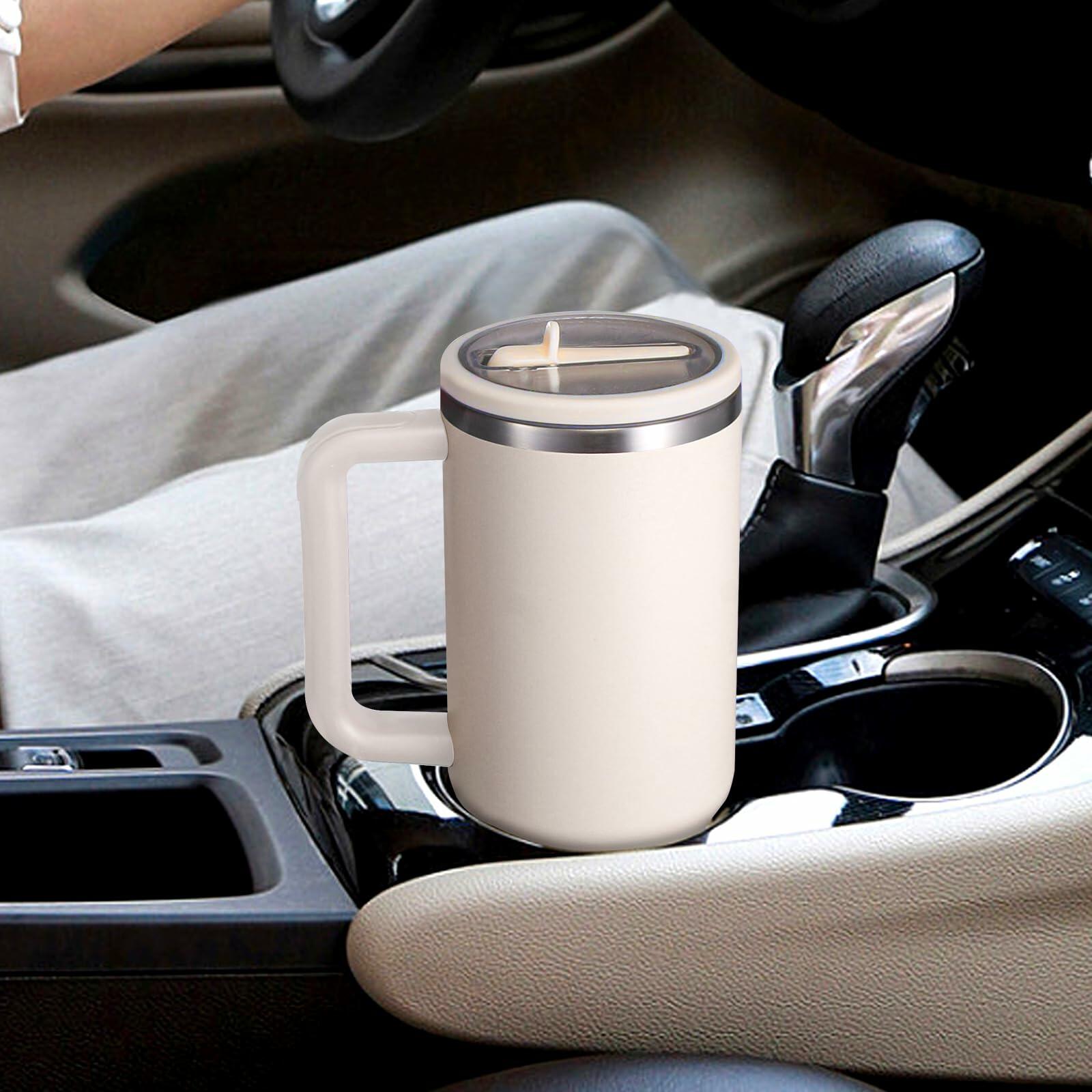 ANTAND 40oz Flip Straw Leak Proof Lid Stanley H2.0 Quencher 2 Pack Beige Matcha