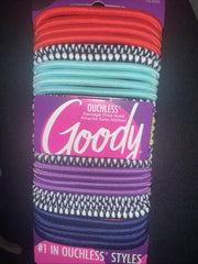 Goody Ouchless Elastic Ponytail Holders Multi Neon Colors Black White 30 Ct