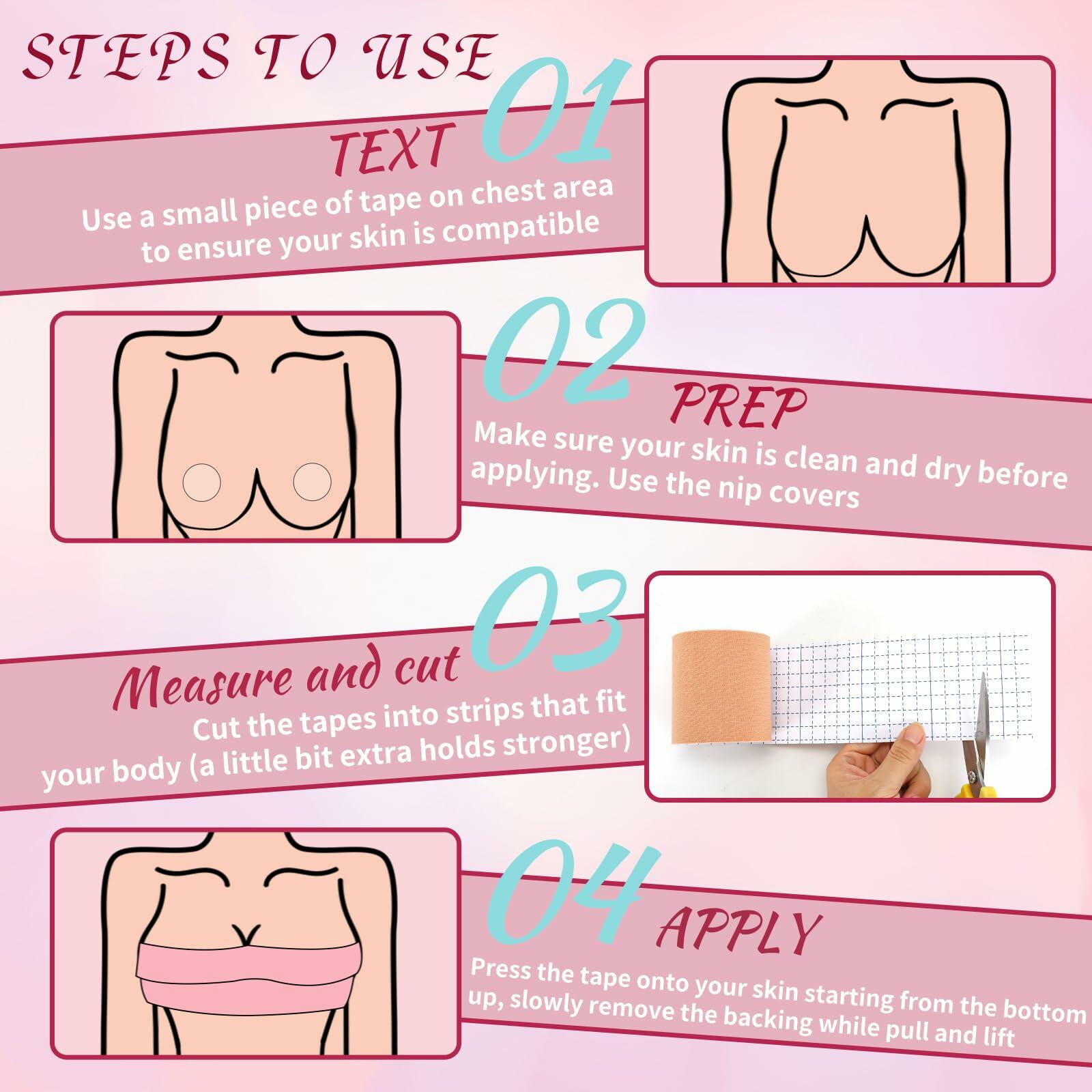 LOYAL BOOK Boob Tape Breast Lift Silicone Nipple Covers Beige 2''round 12pcs