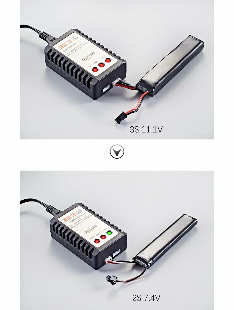 BUBUCAM B3 RC LiPo 2S-3S Battery Balancer Charger 7.4V-11.1V Compact