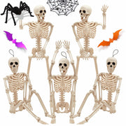 GONOSEED 5PCS 16in Posable Halloween Skeletons Hanging Decor Plastic