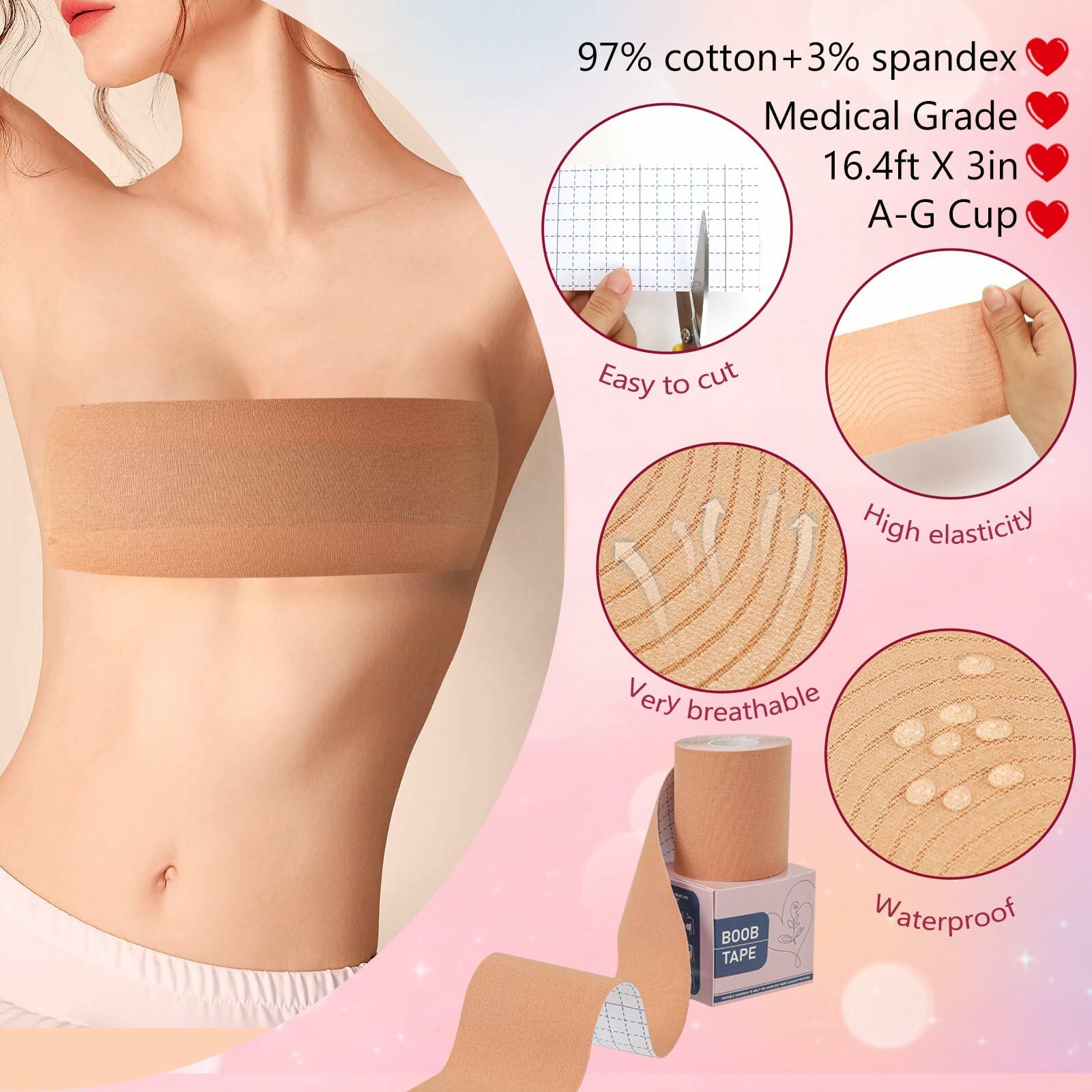 LOYAL BOOK Boob Tape Breast Lift Silicone Nipple Covers Beige 2''round 12pcs
