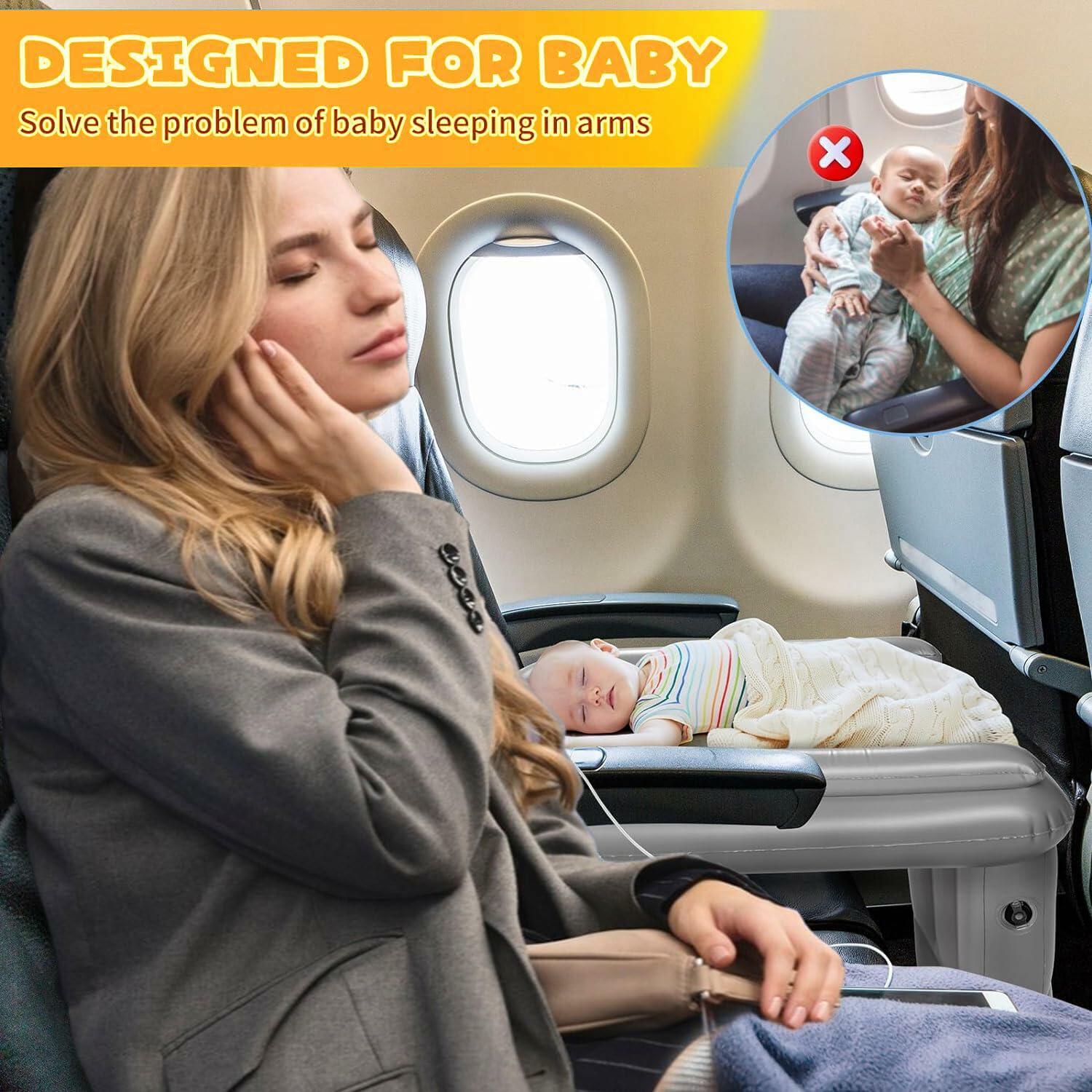 Maigandamai Inflatable Toddler Airplane Bed Travel Bed Grey 30.7x20.9x23.6"